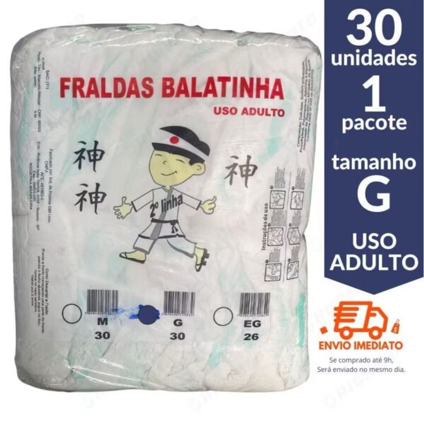 Fraldas geriatrica adulto segunda linha Balatinha pacote com 30 unidades - Imagem 2