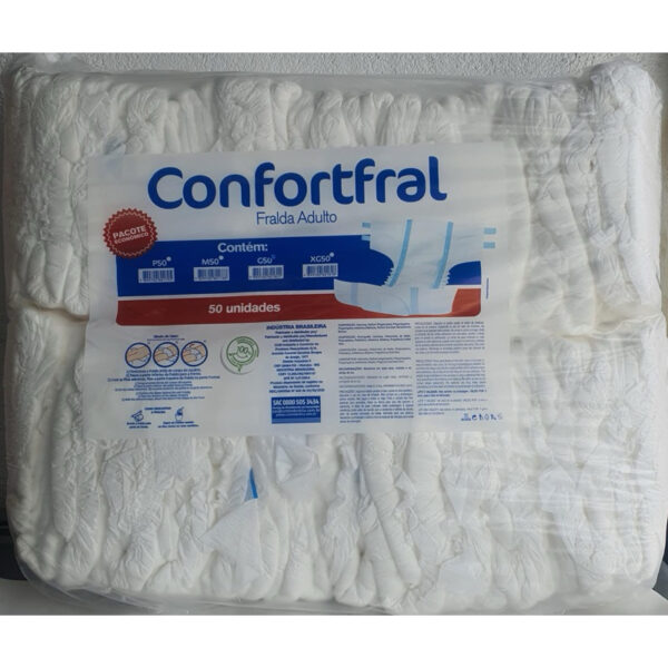 kit 150 fraldas descartáveis geriátrica segunda linha Confortfral