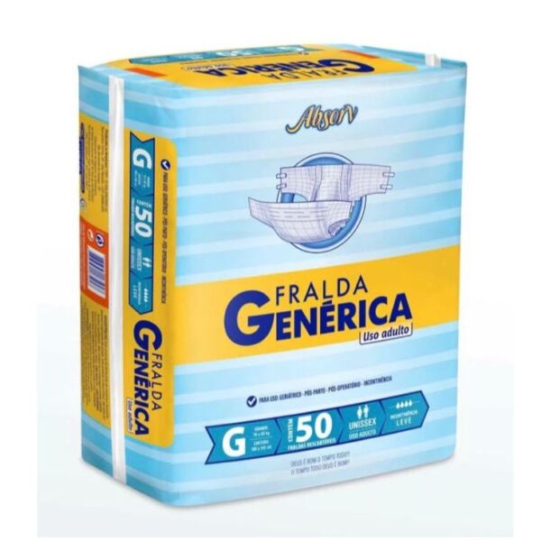 FRALDA GERIATRICA GENERICA ABSORV TAMANHO G C/ 50unidades