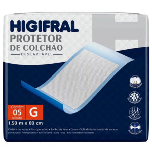 Protetor de Colchão Higifral tamanho G com 5 unidades 1,50mx80cm