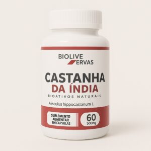 Castanha da Índia 60 Capsulas 500mg Biolive Ervas
