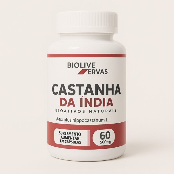Castanha da Índia 60 Capsulas 500mg Biolive Ervas