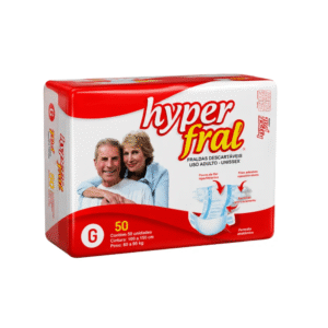 Fralda Geriátrica Hyperfral Tamanho G 50 Unidades Incontinência Moderada