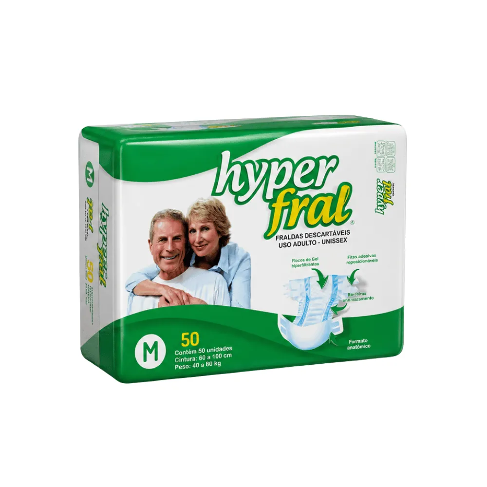 Fralda Geriátrica Hyperfral Tamanho G 50 Unidades Incontinência Moderada - Imagem 3