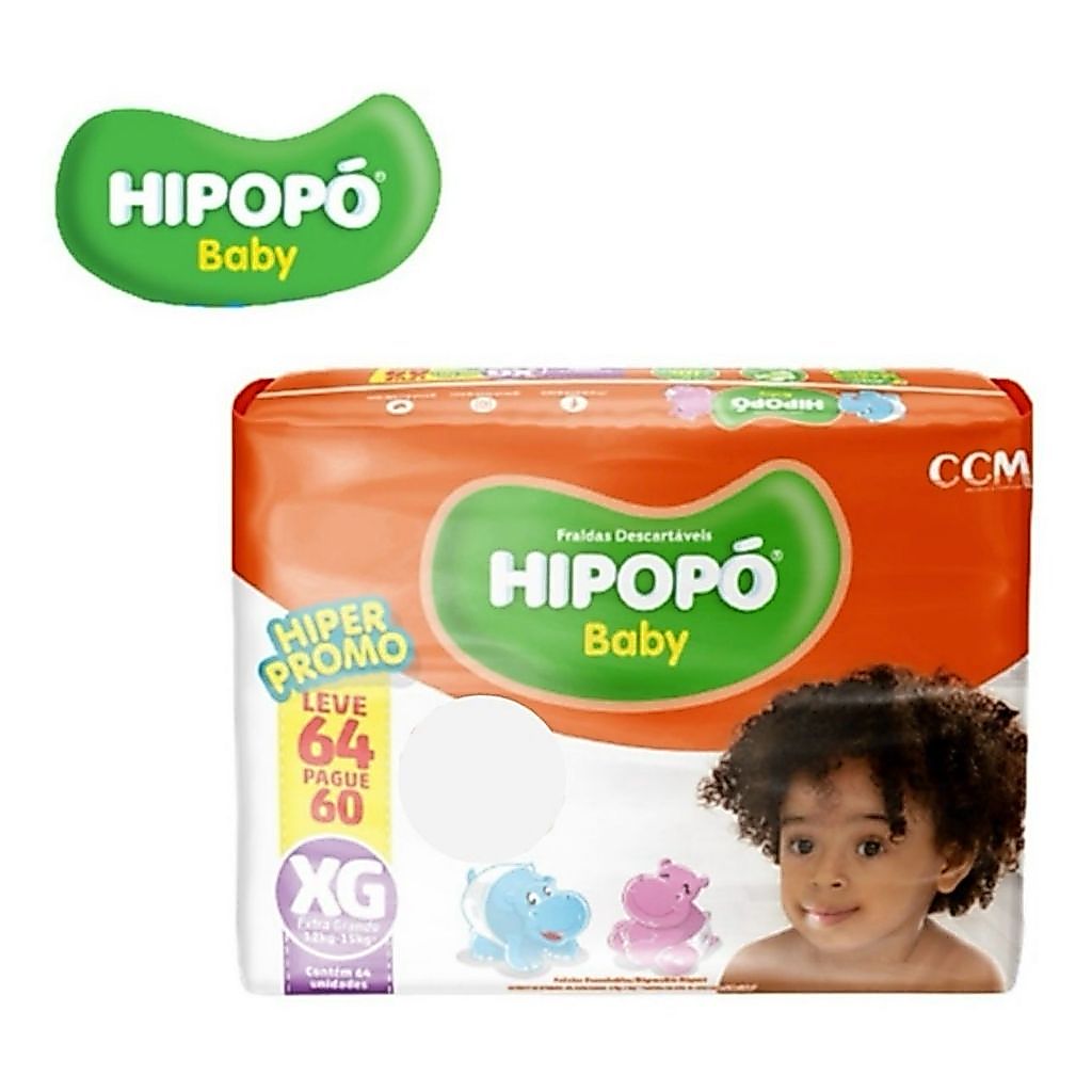 Kit 2 pacotes Fraldas bebe infantil hipopó vários tamanho P M G XG XXG - Imagem 6