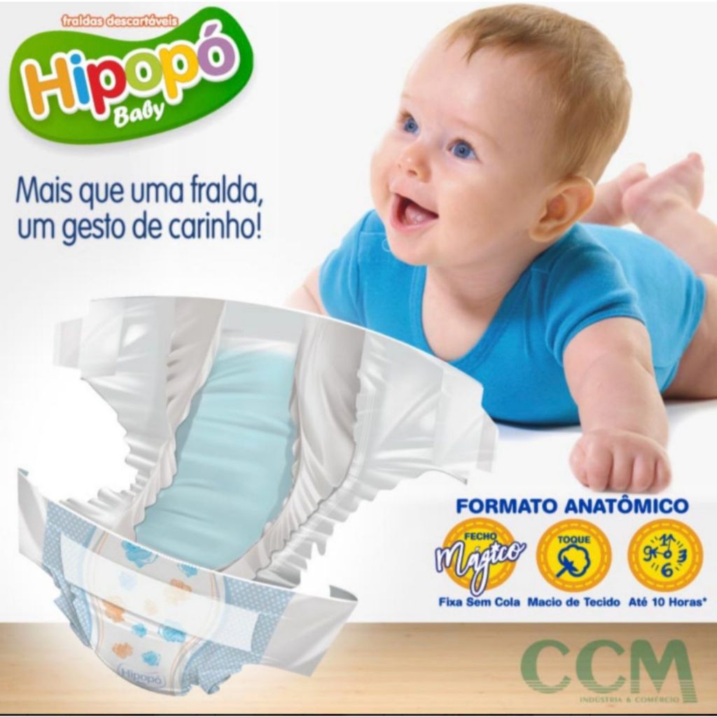 Kit 2 pacotes Fraldas bebe infantil hipopó vários tamanho P M G XG XXG - Imagem 10