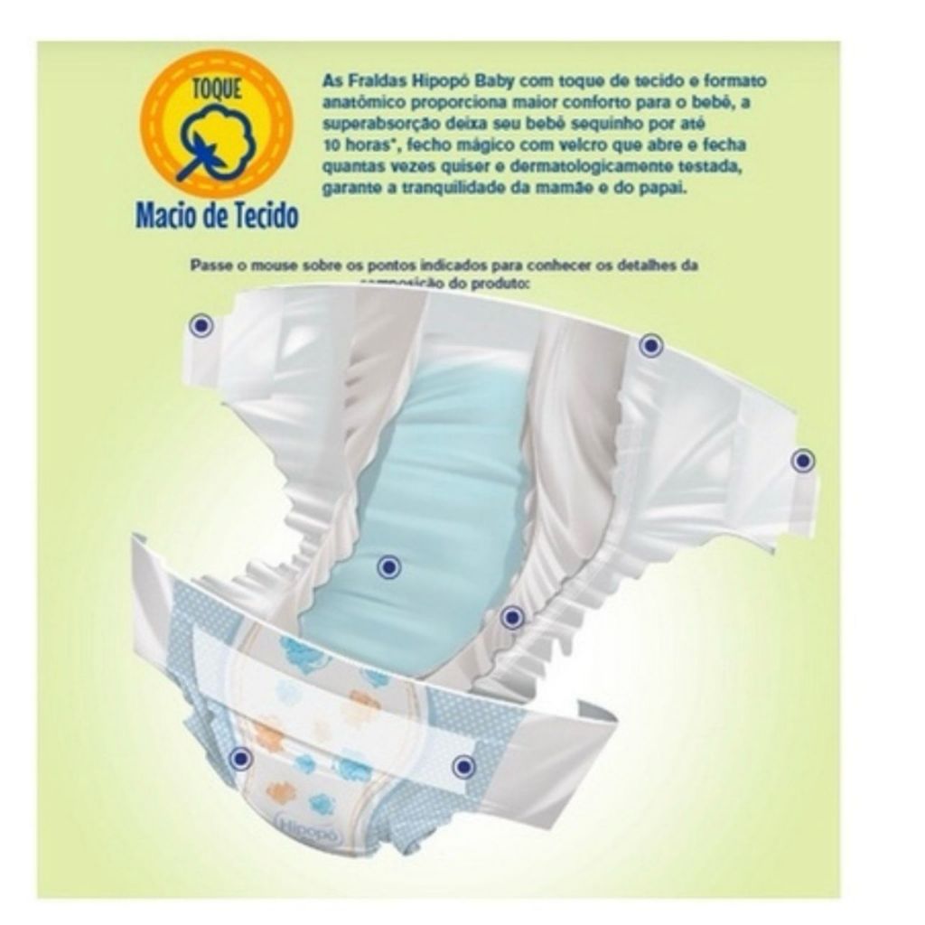 Kit 2 pacotes Fraldas bebe infantil hipopó vários tamanho P M G XG XXG - Imagem 8