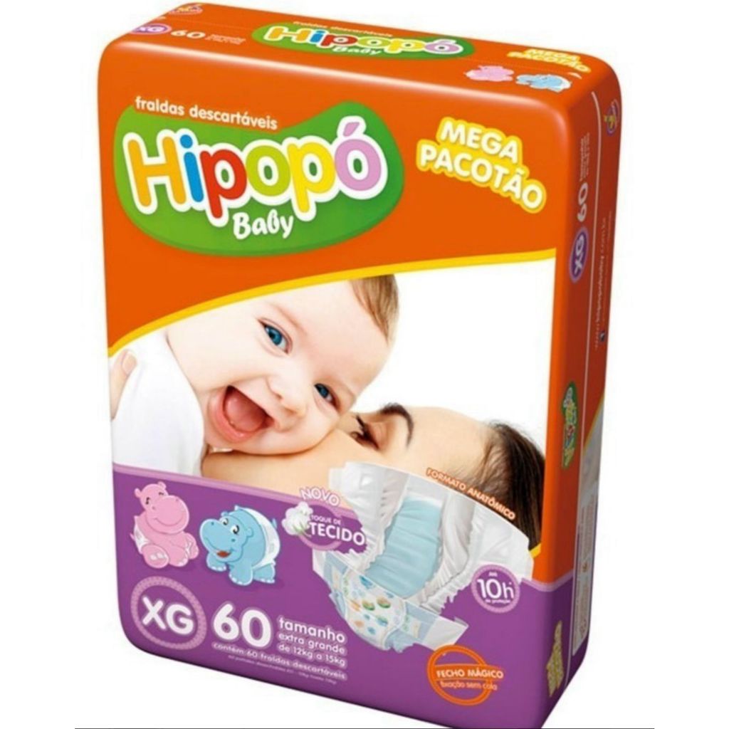 Kit 2 pacotes Fraldas bebe infantil hipopó vários tamanho P M G XG XXG - Imagem 7
