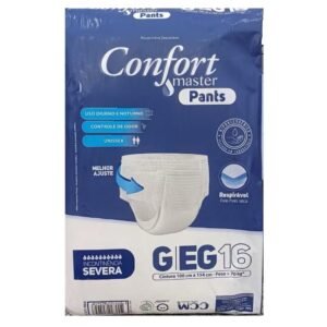 kit 2 pacote Fralda Descartavel Geriatrica Adulto Confort Master Pants Incontinência Severa G/EG Com 16 Unidades cada pacote (Total: 32 unidades por kit)